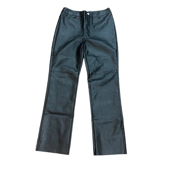 Princess Polly Vegan Faux Leather Black Pants Size 6 - Picture 2 of 8